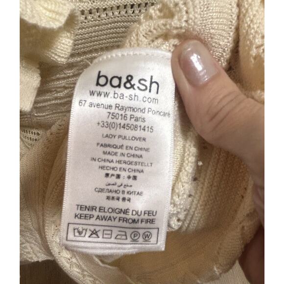 NWT Ba&sh Women's Vinnie Off-White Crotchet Pullover Jumper Cardigan-Size 1/S - Picture 8 of 11